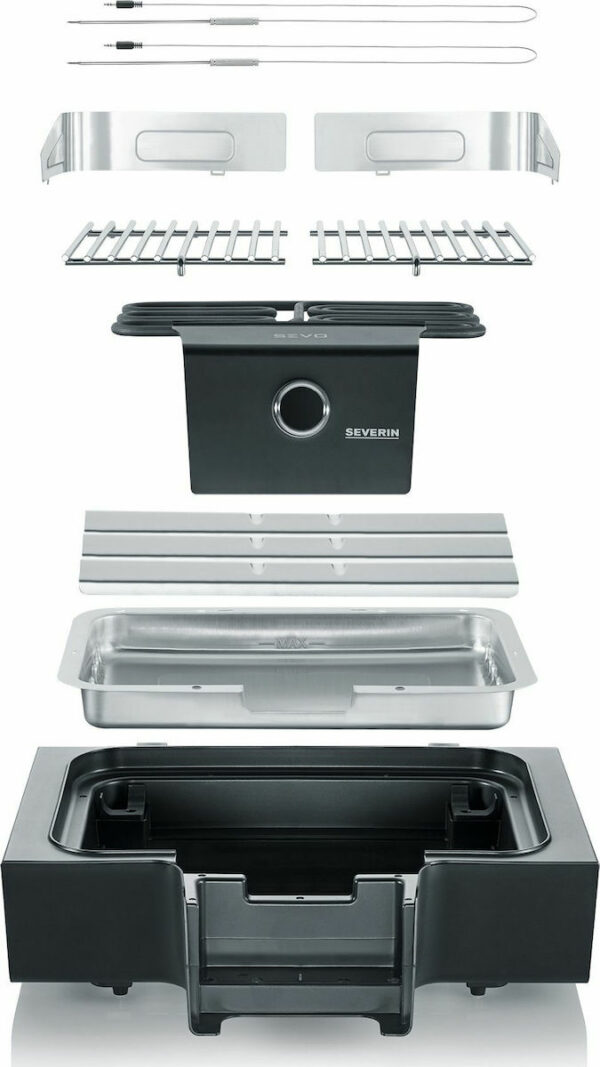 SEVERIN PG8107 SEVO GTS 3000W Ηλεκτρική Ψησταριά Black/Inox - Image 3