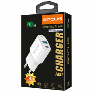 ANCUS Supreme Series 18W Dual USB/USB-C Φορτιστής Ταξιδίου White