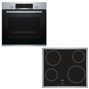BOSCH HBA513BS00 + PKE645D17E Σετ Φούρνος Εστία