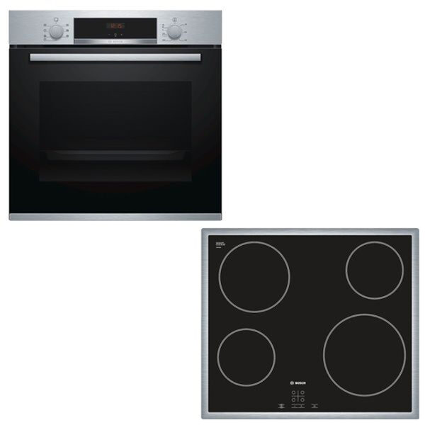 BOSCH HBA513BS00 + PKE645D17E Σετ Φούρνος Εστία