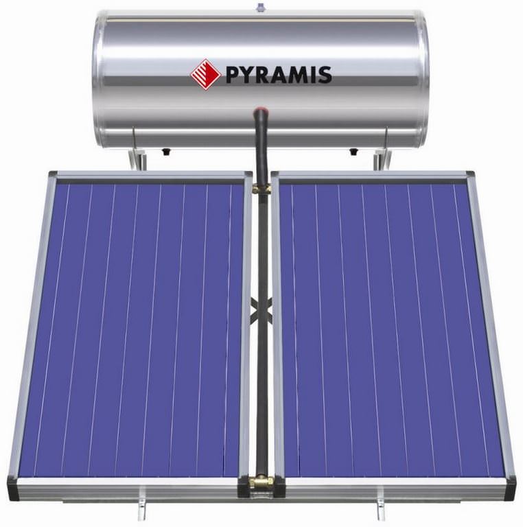 PYRAMIS (026000605) 200Lt / 4m² Επιλεκτικού συλλέκτη Διπλής Ενέργειας Ηλιακός Θερμοσίφωνας
