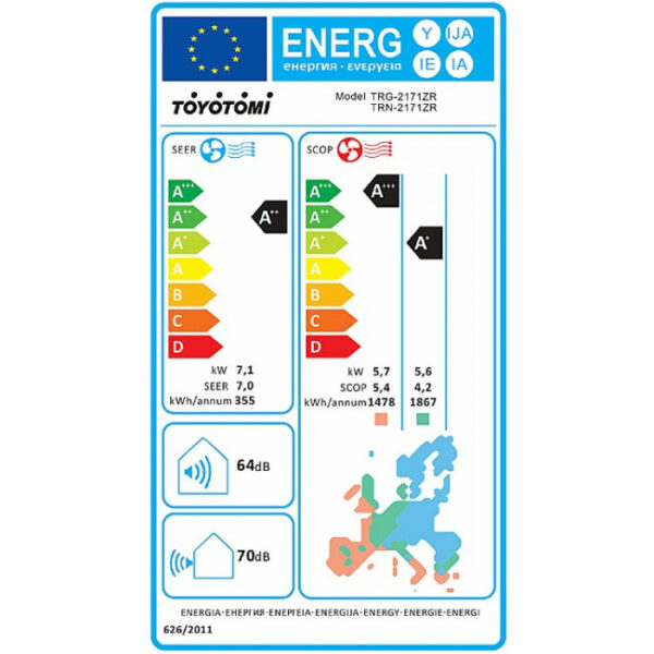 TOYOTOMI IZURU ECO II TRN/TRG-2156ZR 18.000BTU Κλιματιστικό Τοίχου - (12 δόσεις άτοκα)