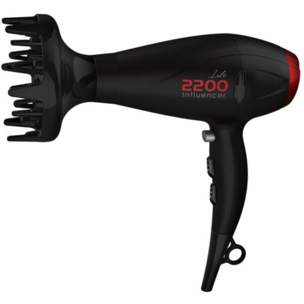 LIFE Influencer Hairdryer 221-0196 Σεσουάρ Μαλλιών Black