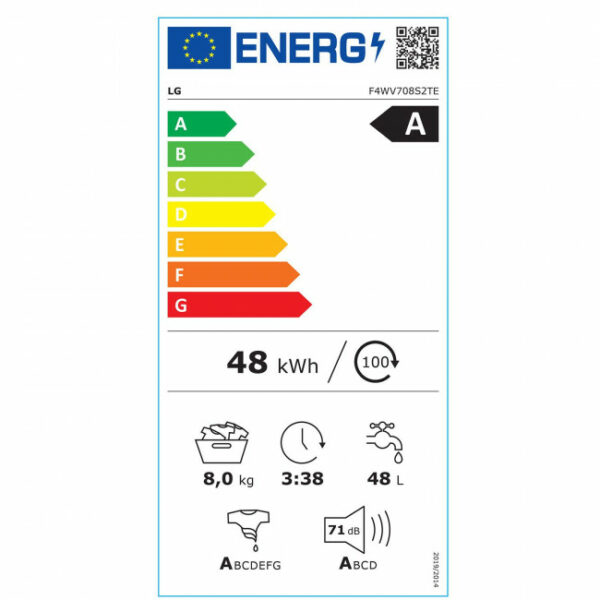 LG F4WV709S2TE Πλυντήριο ρούχων Inox - (12 δόσεις άτοκα)