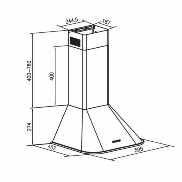 GRUPPE Armonia S-1013-A01-M13-600 Απορροφητήρας Τζάκι Black