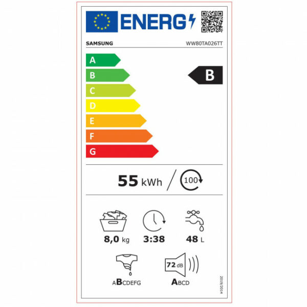 SAMSUNG WW80TA026TT/LE Πλυντήριο ρούχων White