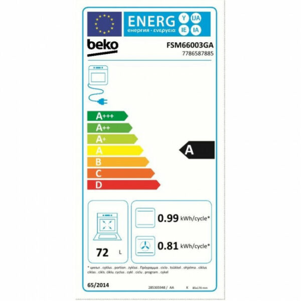 BEKO FSM 66003 GA Ηλεκτρική κουζίνα Black