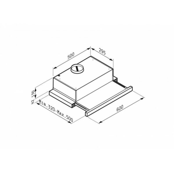 PYRAMIS 065032801 Glass Συρόμενος απορροφητήρας Black