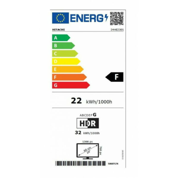 HITACHI 24HE2301 24" Smart HD Τηλεόραση Black