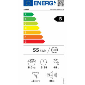 SHARP ES-NFB814AWB Πλυντήριο ρούχων White
