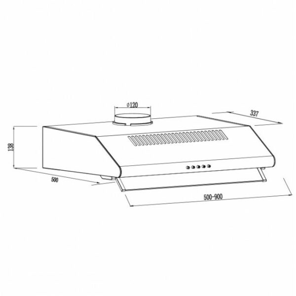 GRUPPE PRATICO S 3002A-A01-M29-600 Απλός απορροφητήρας Black