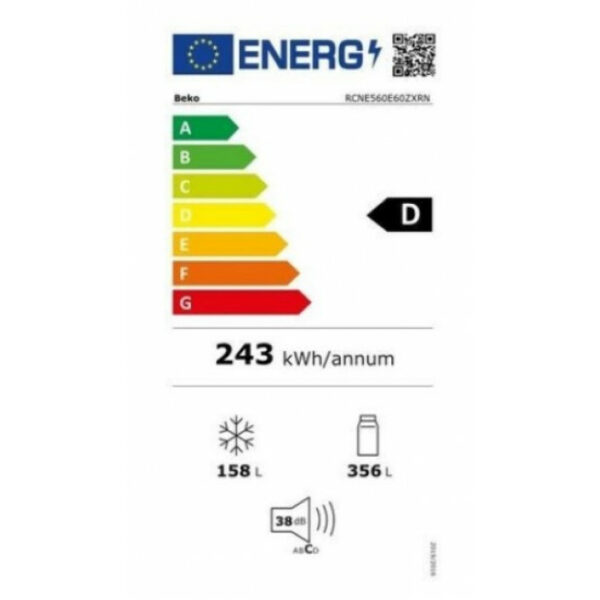 BEKO RCNE 560E60 ZXRN Ψυγειοκαταψύκτης Metal Graphite
