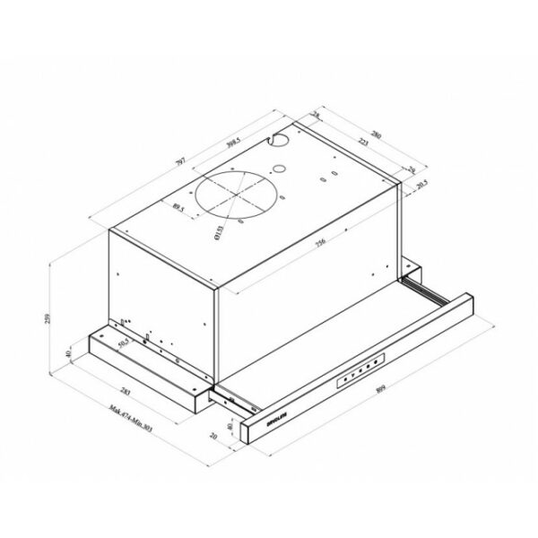 DAVOLINE IOS PRO 90 IX Συρόμενος Απορροφητήρας Inox - (6 δόσεις άτοκα)