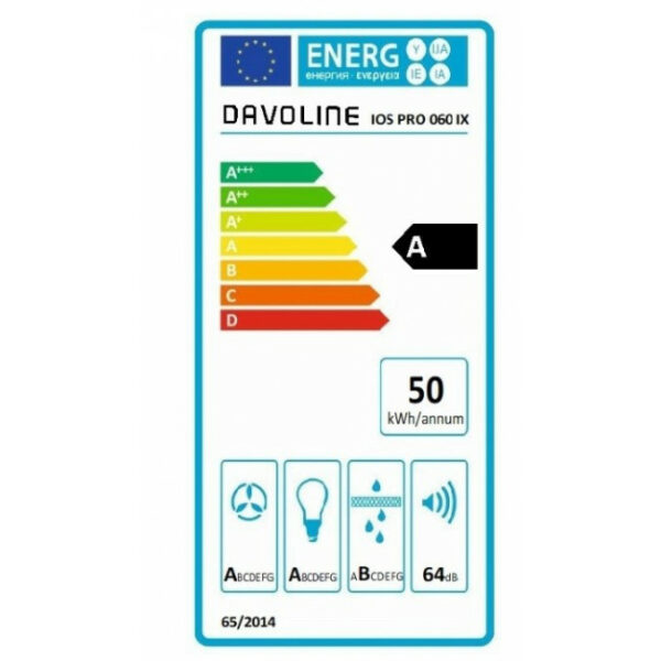 DAVOLINE IOS PRO 060 Συρόμενος Απορροφητήρας Black