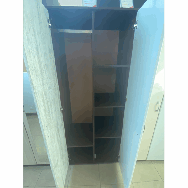 Ντουλάπα Δίφυλλη 78x185x50εκ. AVA 2, Βέγγε/Κρύσταλ-λευκό 1219921470 stock - Image 2