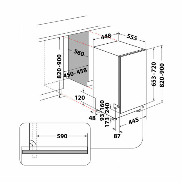 WHIRLPOOL WSIC 3M27 C Πλυντ. πιάτων