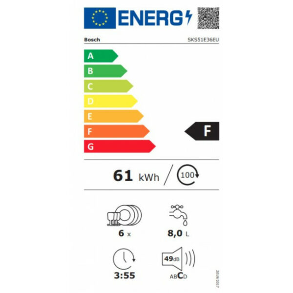 BOSCH SKS51E36EU Πλυντήριο πιάτων Black - (6 δόσεις άτοκα)