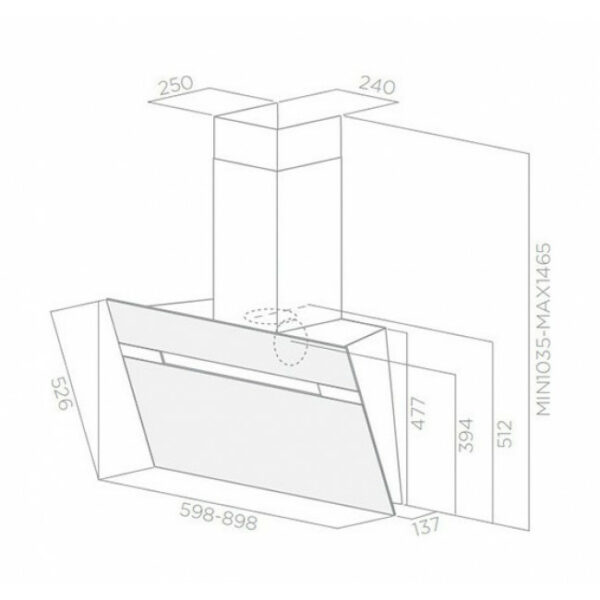 ELICA STRIPE BL/A/90/LX Καμίνι, Τζάκι Black - (8 δόσεις άτοκα)