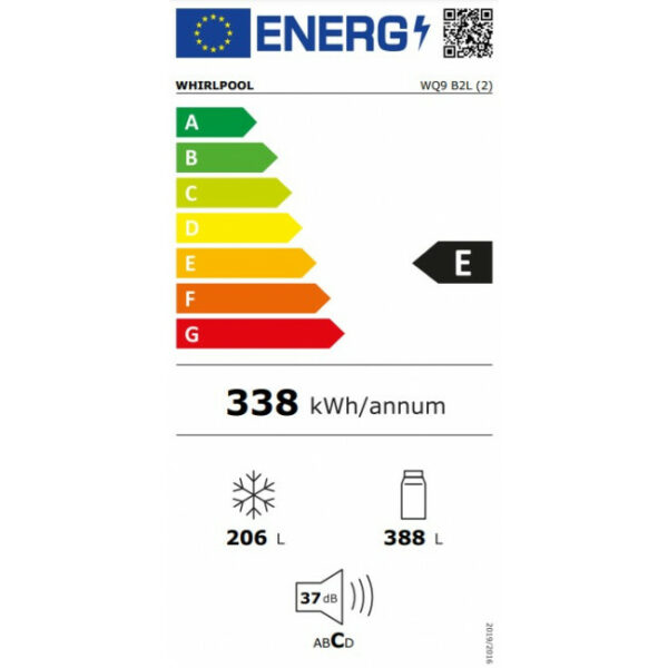 WHIRLPOOL WQ9 B2L Ψυγείο Ντουλάπα Inox - (12 δόσεις άτοκα)