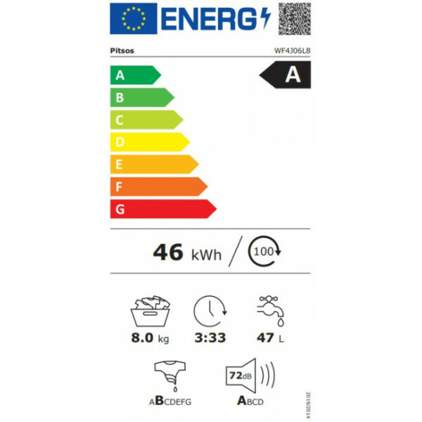 PITSOS WF4J06L8 Πλυντήριο ρούχων White - (6 δόσεις άτοκα)