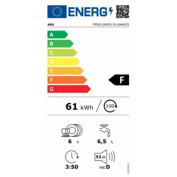 AEG FFB 21200 CS Πλυντήριο πιάτων Inox - (6 δόσεις άτοκα)