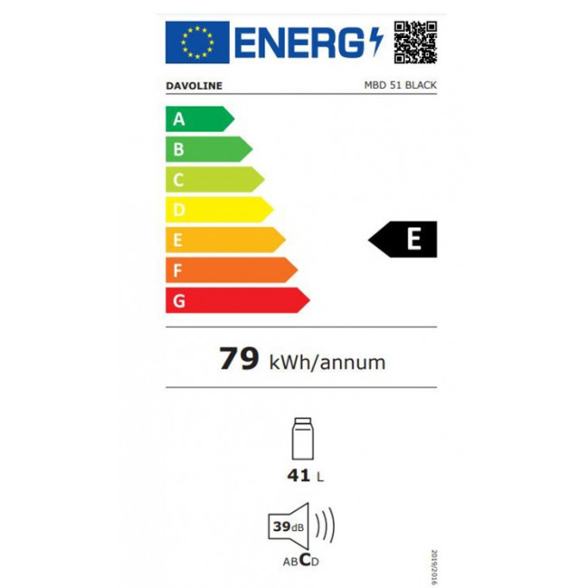 DAVOLINE MBD 51 BL Μικρό ψυγείο/Mini bar Black - (3 δόσεις άτοκα)